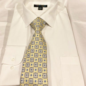 Shirt & tie mens new size L neck 16-16.5" sleeve length 32/33" cotton polyester